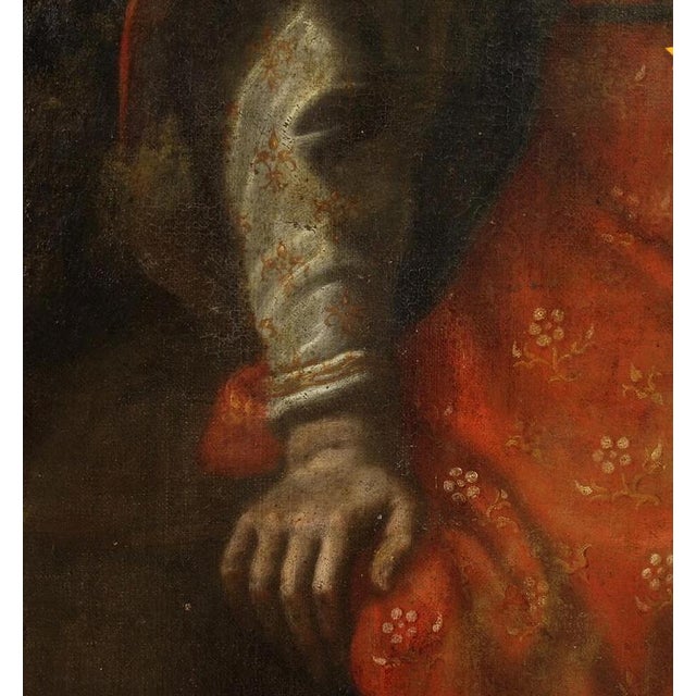 Gold Francesco Curradi, Moses Saved from the Waters, Oil on Canvas, 17th Century For Sale - Image 8 of 9