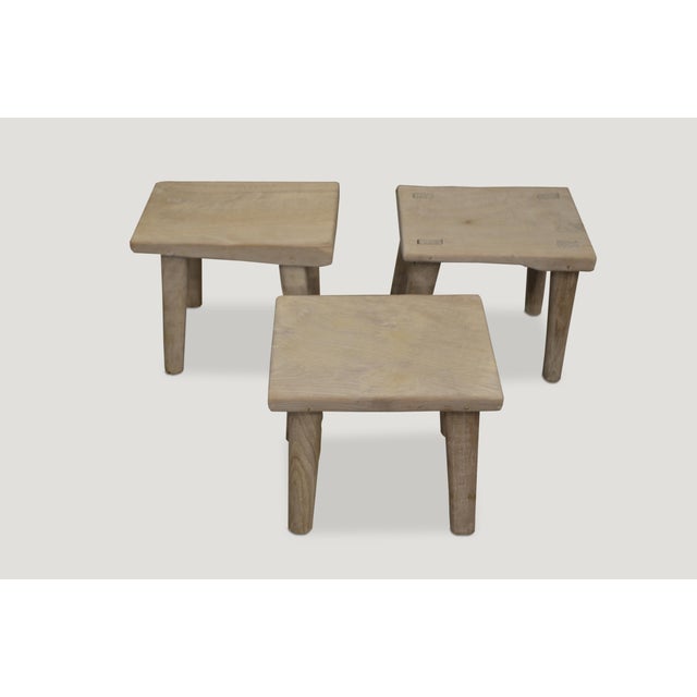 Andrianna Shamaris St. Barts Teak Wood Side Table or Stool For Sale - Image 4 of 5
