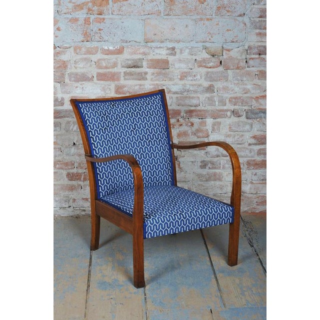 Art Deco Armchairs in Walnut, Czech, 1920s, Set of 3 For Sale - Image 4 of 14