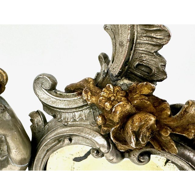 French Louis XV Style Table Mirror with Cherub, 19th Century For Sale - Image 6 of 15