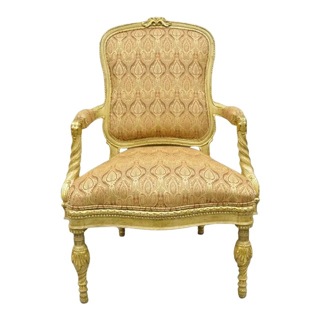 Late 20th Century Oscar De La Renta Home Century Furniture Italian Neoclassical Style Armchair For Sale
