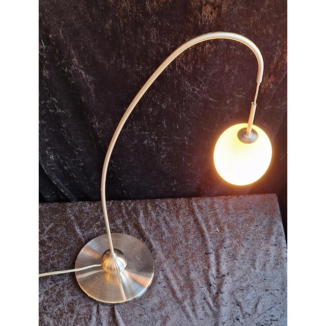 2000 - 2009 Vintage Table Lamp with Metal Frame and White Glass Globe by Schneider GMBH & Co, 2003 For Sale - Image 5 of 8