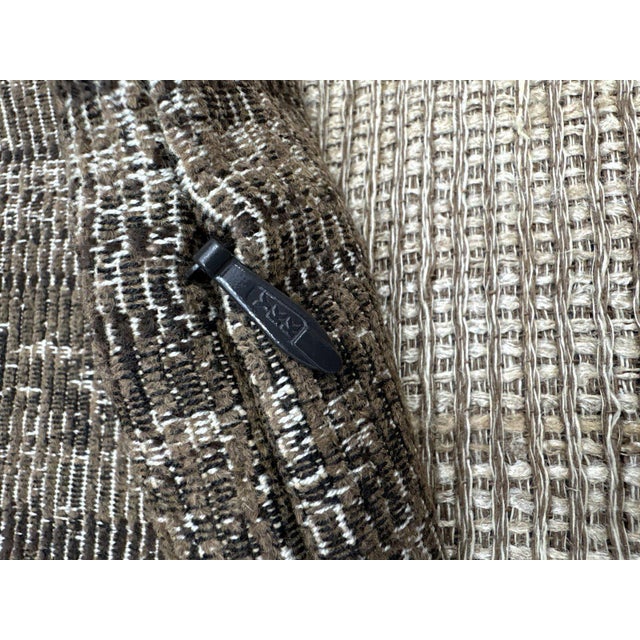 Restoration Hardware Rh Restoration Hardware Ria Stripe Pillow Covers Set of 2 | 13" X 21" Lumbar | Burnt Caramel For Sale - Image 4 of 17