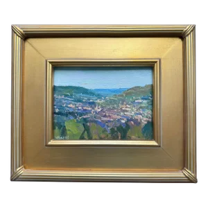 2023 Listed Uk Artist Valerie Pirlot Roi Original Impressionist Oil Painting in Gold Plein Air