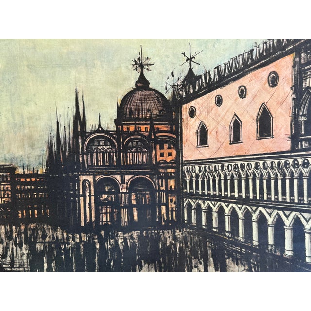1960s Bernard Buffet Venise La Piazzetta 1962 Framed Print For Sale - Image 5 of 9