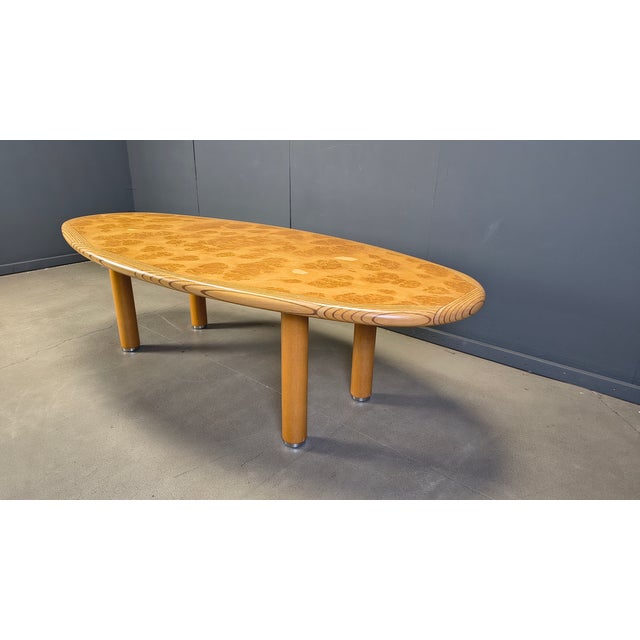 Dining Table in Burl and Elm Wood, 1980s For Sale - Image 14 of 18
