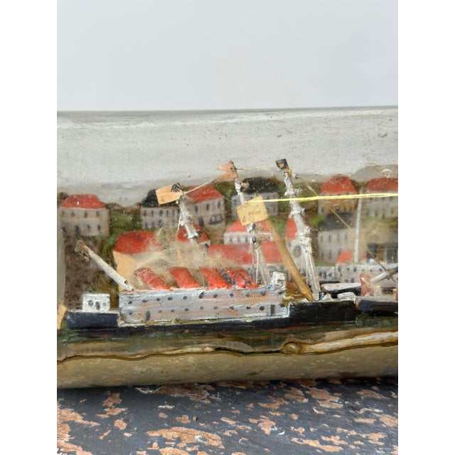 Vintage Folk Art Ship Diorama Bottle Whimsy, Circa 1940s For Sale - Image 9 of 12