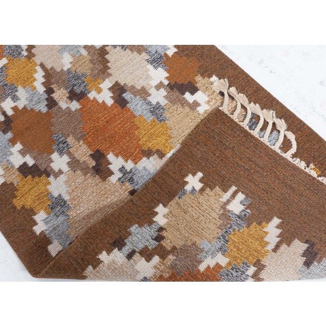 Vintage Swedish Flat Woven Runner by Ingegerd Silow Size: 2'9" × 13'3" (83 × 403 cm) The Vintage Swedish Flat-Woven Runner...