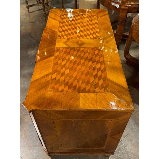 19th Century Italian Inlaid Walnut Commode For Sale - Image 4 of 6