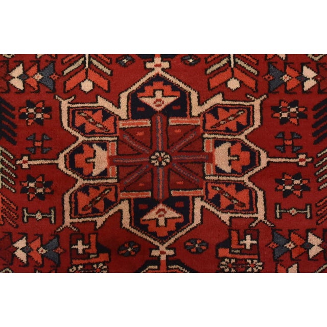 Red Karajeh Runner 3’7” X 10’3” Red Wool Vintage Tribal Hand-Knotted Oriental Rug For Sale - Image 8 of 14