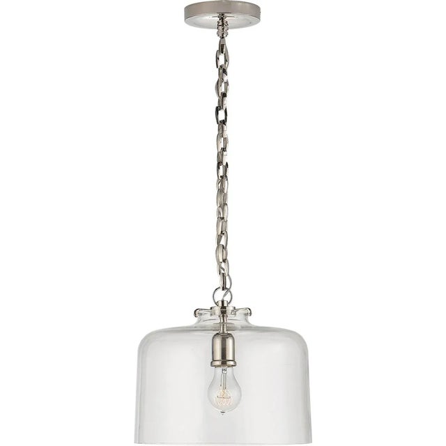 Katie Dome Pendant in Polished Nickel with Clear Glass Designer: Thomas O'Brien Canopy: 5.25" Round Mounting: Chain Shade...