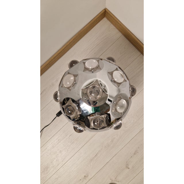 Table Lamp in Chromed Metal and Glass by Oscar Torlasco for Stilkronen For Sale - Image 14 of 17