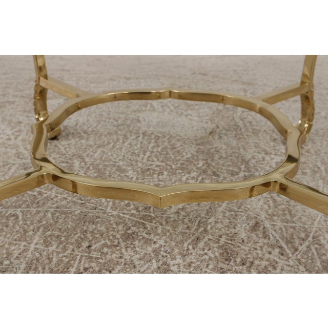 Labarge Brass & Glass Cocktail Coffee Table For Sale - Image 10 of 13
