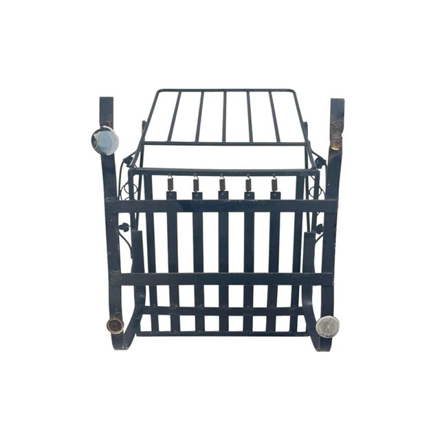 Black Vintage Wrought Iron Outdoor Patio Set (4 Piece) For Sale - Image 8 of 18