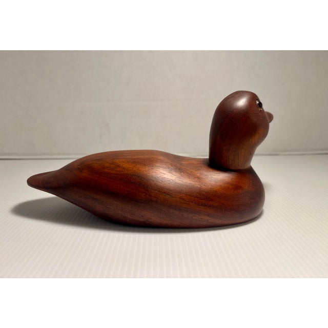1986 Buck’s Ducks Wooden Duck Decoy No. 7 Hand Carved Signed Folk Art For Sale - Image 4 of 8