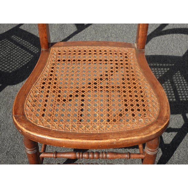 1950s Vintage French Country Brown Cane Side Chairs - a Pair For Sale - Image 10 of 13