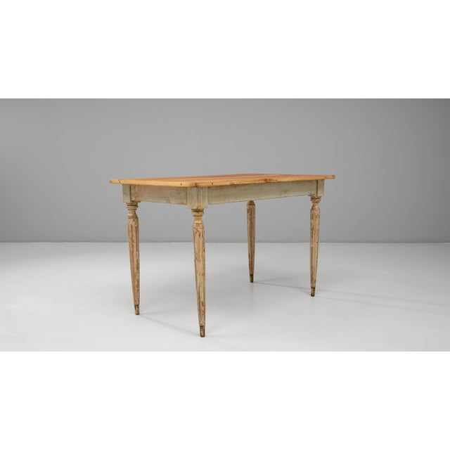20th Century French Gustavian Wood Patinated Side Table For Sale - Image 11 of 18