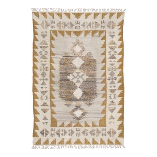 Vintage Scandinavian Wool Kilim With Medallion by Rug & Kilim, 1950-1959 For Sale