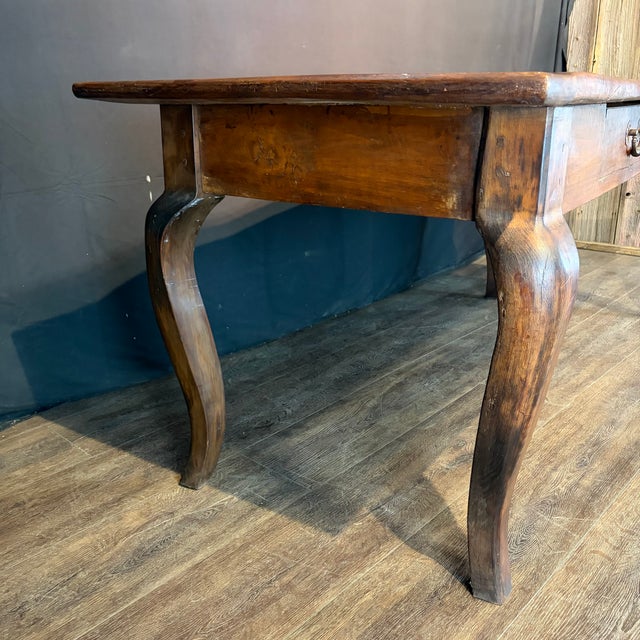 19th Century French Provincial Dining Table With Two Drawers For Sale - Image 11 of 16