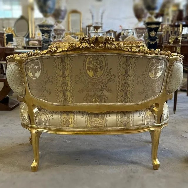 French Gold Settee Bench For Sale - Image 4 of 4