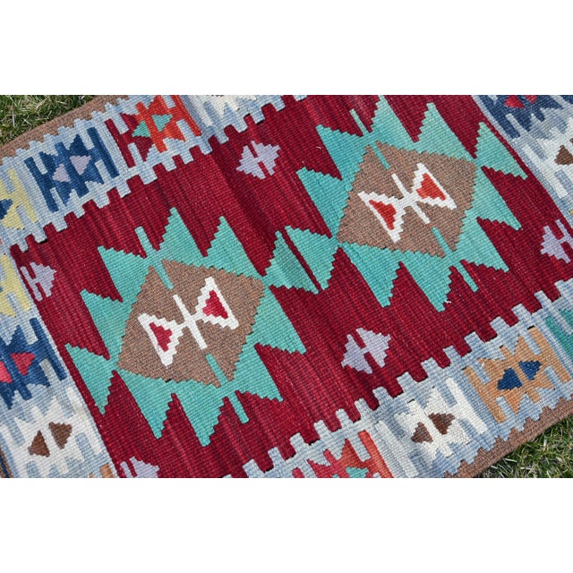 1950s Turkish Traditional Style Handwoven Oushak Kilim Rug For Sale - Image 11 of 13
