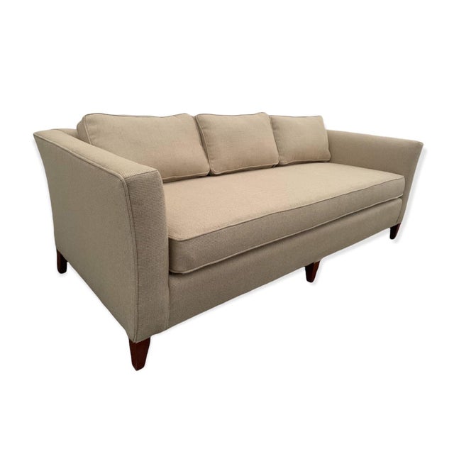 Henredon Restored Post Modern Tuxedo Sofa Featuring Clarence House