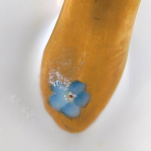 Blue 1960s Signed White Chocolate Pot Coffee Pot With Hand Painted Flowers For Sale - Image 8 of 11