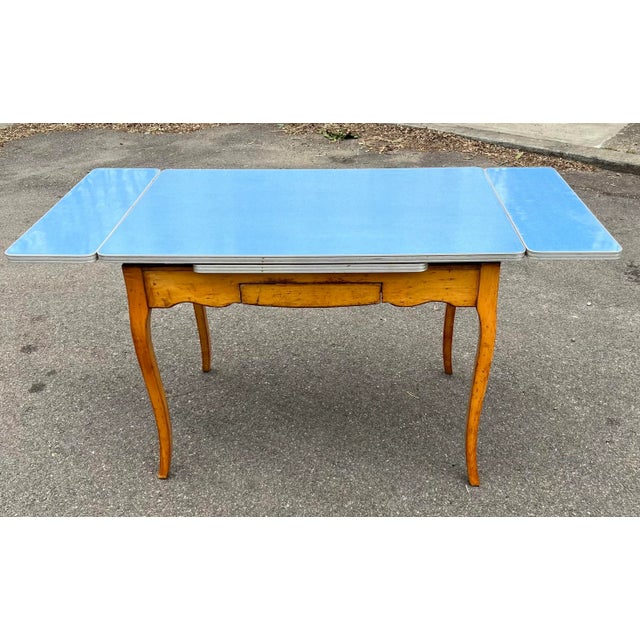 French Country Modern Draw-Leaf Dining Table For Sale - Image 9 of 9
