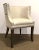 Wood Hickory White Transitional Oatmeal Linen Blend Barrel Back Lounge Chair 4831-01 For Sale - Image 7 of 7