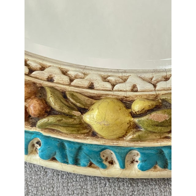 Italian Italian Carved Round Florentine Lemon & Laurel Wood Mirror For Sale - Image 3 of 15