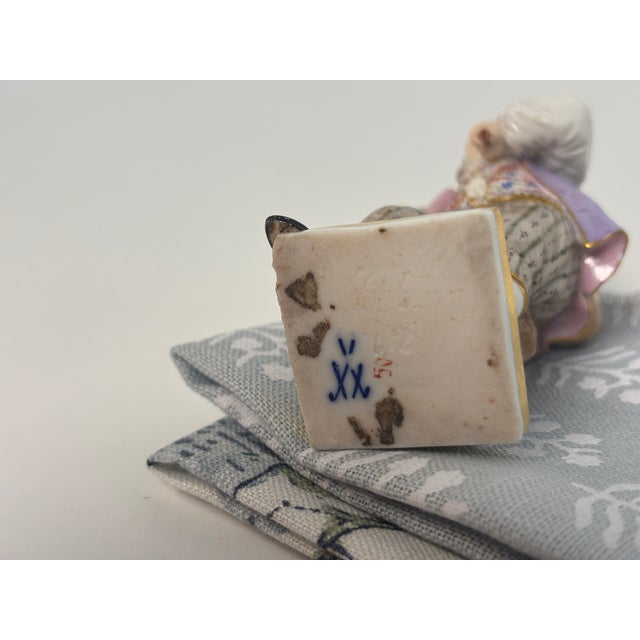 Lavender Meissen Figurine of Young Boy For Sale - Image 8 of 10