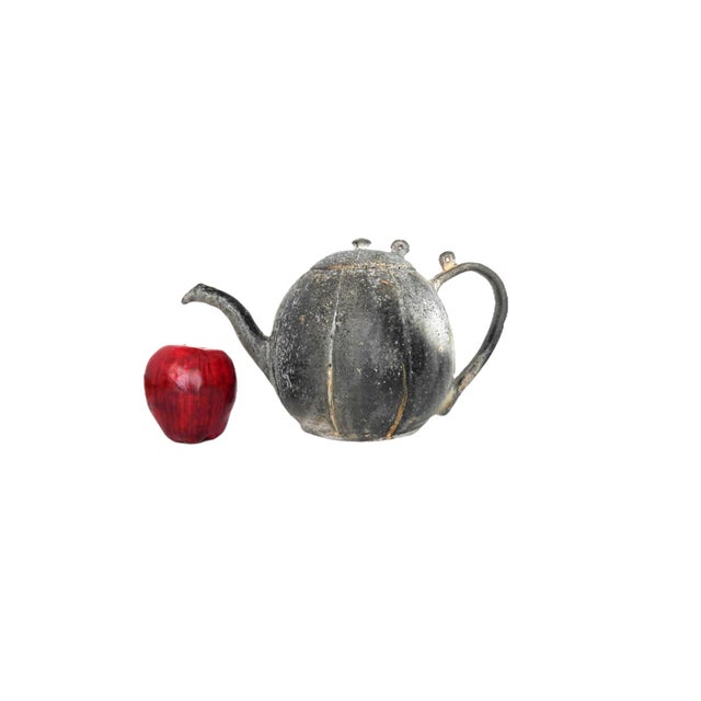 19th Century Japanese Cast Iron Pumpkin-Shaped Chagama/Tetsubin Teapot Late Edo to Early Meiji Period For Sale In San Francisco - Image 6 of 12