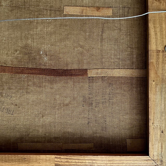 Textile Vintage Expressionist Landscape With Farmers in the Style of Edvard Munch (C. 1940, Oil on Canvas) For Sale - Image 7 of 7