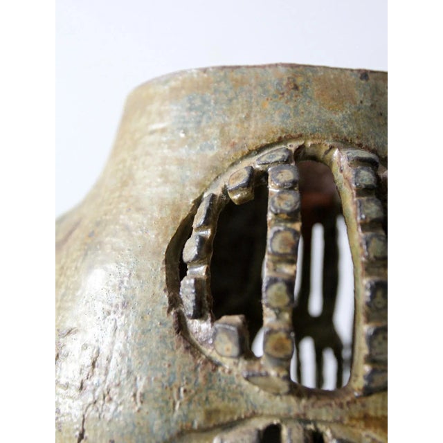 Vintage Free Form Studio Pottery Vase For Sale - Image 9 of 13