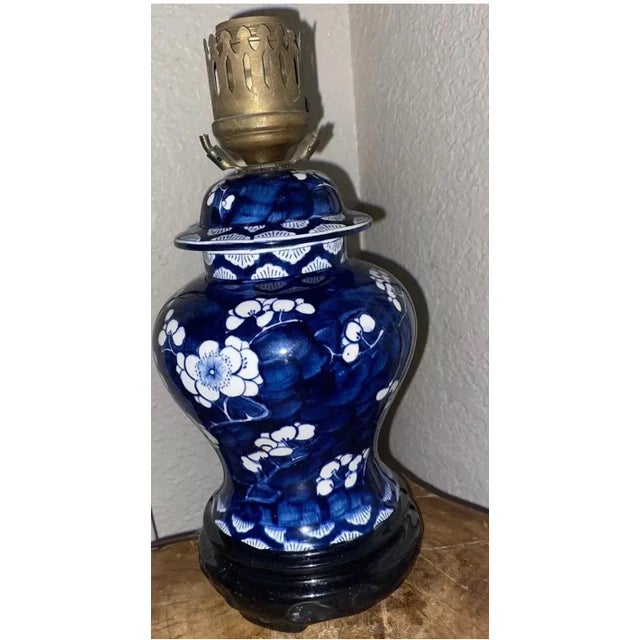 Chinoiserie Blue and White Lamp For Sale - Image 10 of 10