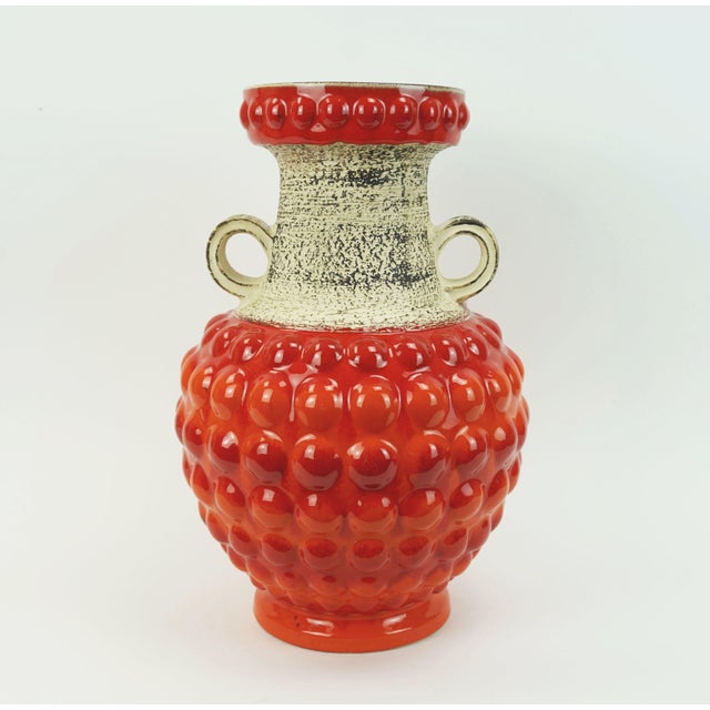 Model 65 45 WGP Vase Bubble Decor Red and Orange by Bay Keramik, 1960s For Sale - Image 12 of 12