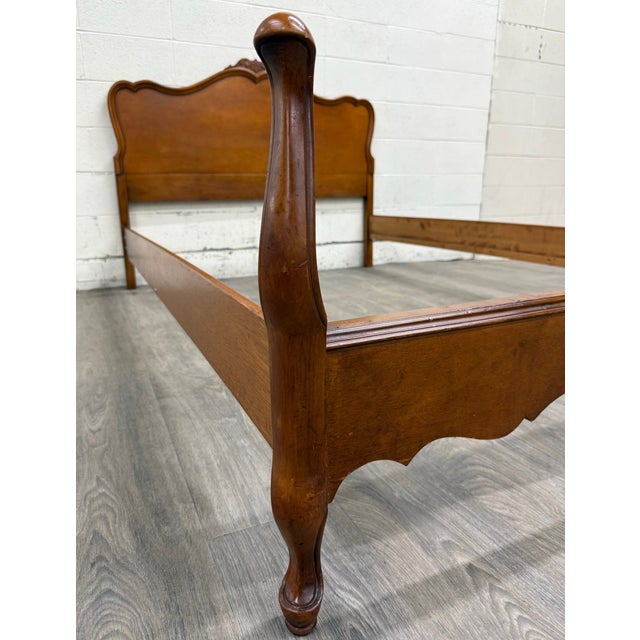 Vintage Full Size French Provincial or Rococo Revival Style Bed For Sale - Image 4 of 10