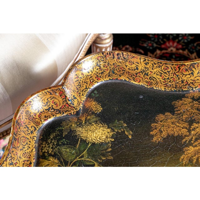 Vintage Chinoiserie Lacquered Tray Top Coffee Table For Sale - Image 4 of 10