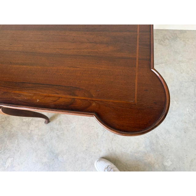 Wood Vintage Hollywood Regency Italian Quatrefoil Wood Game Table For Sale - Image 7 of 12