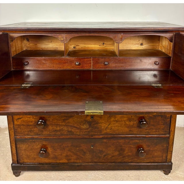 19th Century Spanish Colonial Secretary Chest With Fall Front Desk For Sale - Image 12 of 18