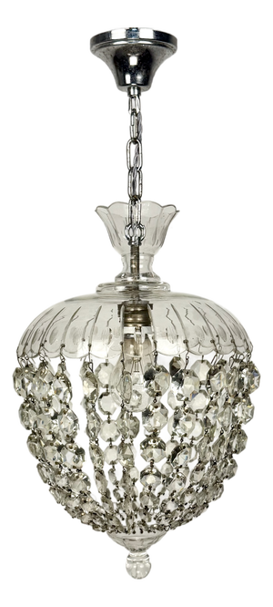 Small Crystal Balloon Pendant Light, Italy, 1930s