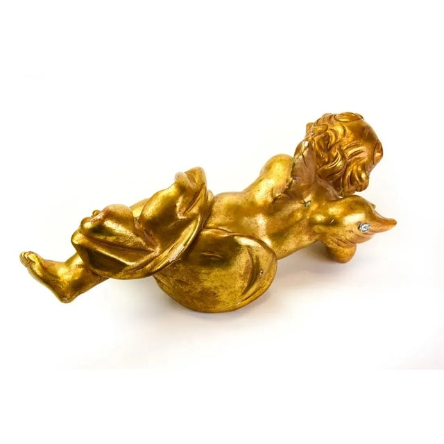Circa 1720 Large Gold Leaf Italian Musical Putti- a Pair For Sale - Image 4 of 10