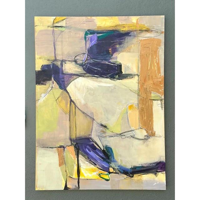 Vintage Abstract Expressionist Oil Painting on Canvas For Sale In West Palm - Image 6 of 12