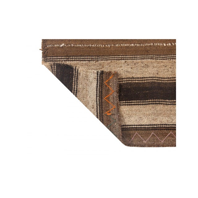Natural Brown Vintage Kilim Rug - 3`0" X 6`9" For Sale - Image 4 of 6