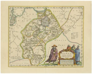 Antique Map of Jiangxi by Blaeu, 1655