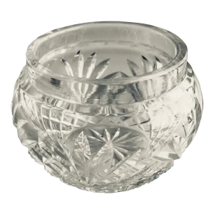Vintage Clear Cut Crystal Vanity / Powder Jar