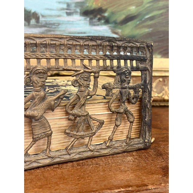 Tribal 1970s Primitive Brass-Tone Metal Tribal Wall Decor/Art Piece For Sale - Image 3 of 8