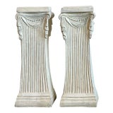 Vintage Swag Plaster Pedestals - A Pair For Sale