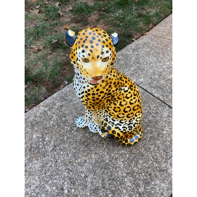 Mid 20th Century Large Italian Ceramic Leopard For Sale - Image 4 of 13