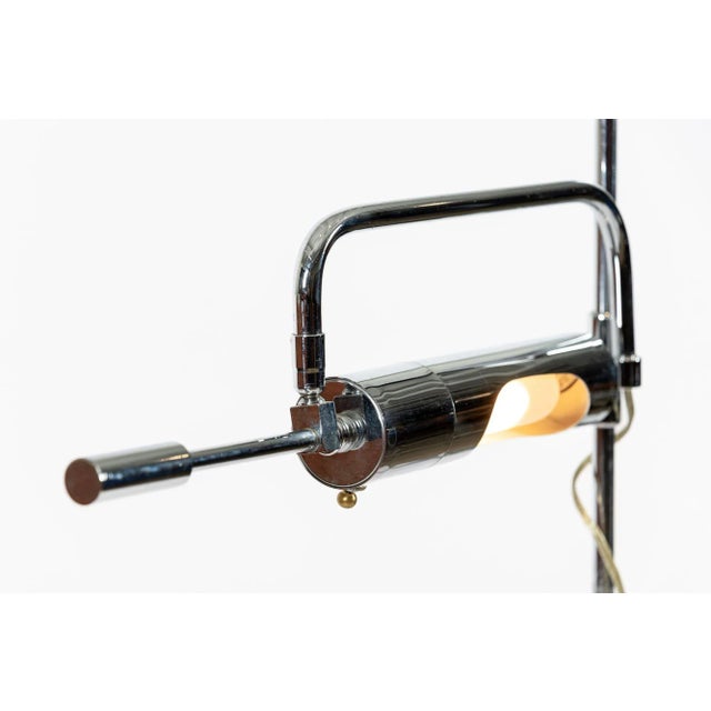 Metal Mid Century Silver Floor Lamp Sarfatti Style For Sale - Image 7 of 11